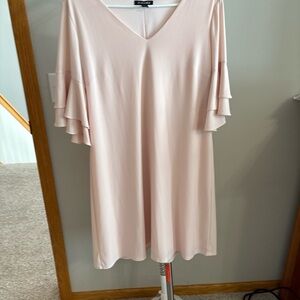 Blush pink dress with 3/4 bell sleeves- so attractive!!!